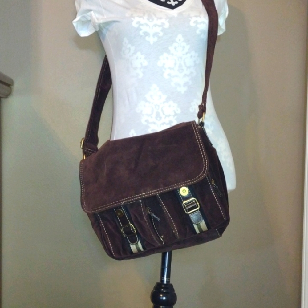 Brown Faux Suede Purse
